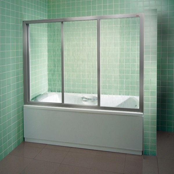 Ravak Шторка для ванны трехэлементная подвижная (Профиль сатин, стекло прозрачное)