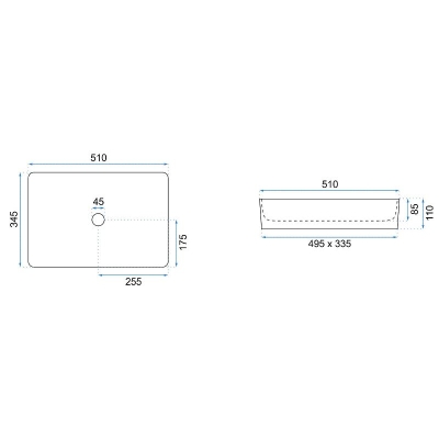 Умывальник Rea Avia белый 51*34,5*11 белый