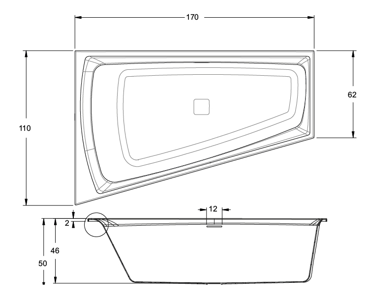 ВАННА RIHO STILL SMART PLUG & PLAY CORNER 170*110