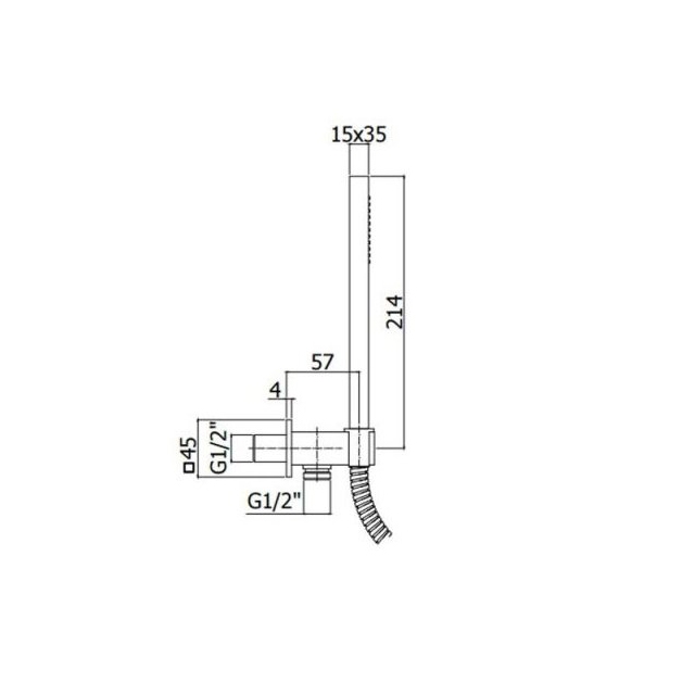 Ручной душ PAFFONI Elle с подключением, черный матовый