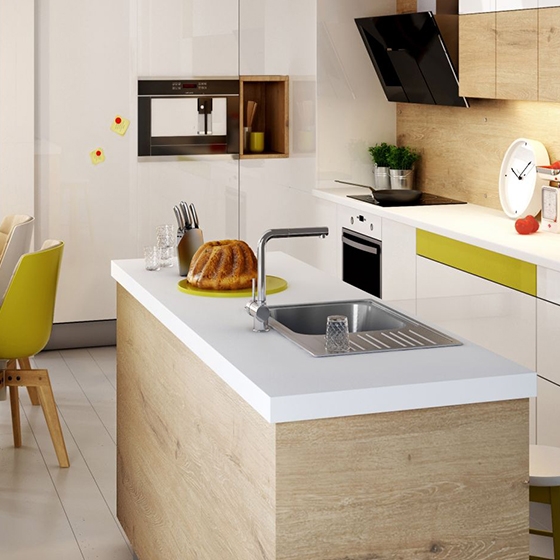 Смеситель для кухни  Deante Aster с прямоугольным изливом и вытягивающейся лейкой, хром