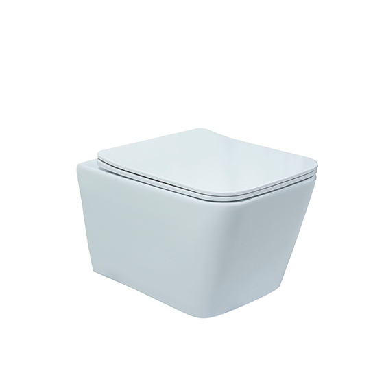 UP Bau Унитаз подвесной безободковый с крышкой Slim Soft-close, 515х360х360 мм, глянцевый белый