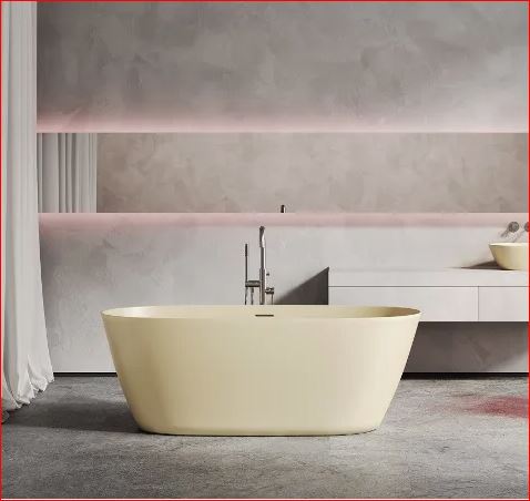 Ванна каменная Salini Sofia, S-Sense (глянцевый), интегрированный перелив 170*80 в цвете RAL