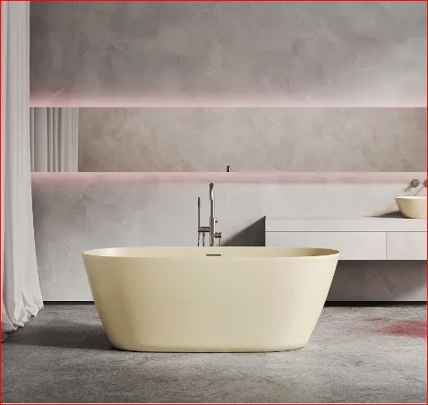 Ванна каменная Salini Sofia, S-Sense (глянцевый), интегрированный перелив 170*80 в цвете RAL