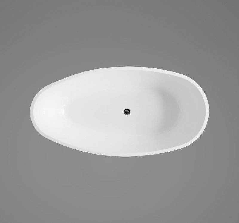 Акриловая ванна BelBagno в комплекте со сливом-переливом, на ножках,1700