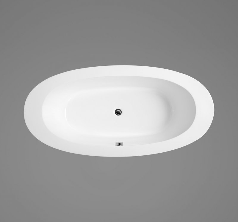Акриловая ванна BelBagno в комплекте со сливом-переливом, модель BB49-1750