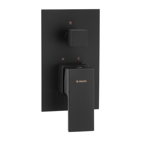 Deante Anemon Bis Nero Смеситель скрытого монтажа 2-функциональный, черный