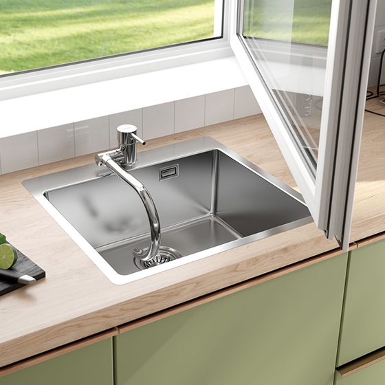 Deante Aster Смеситель для мойки со складным изливом, хром