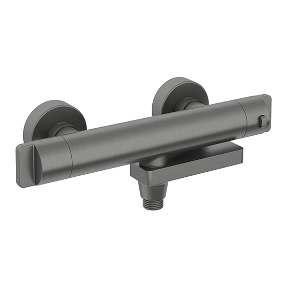 Deante Titanium Смеситель термостатический для ванны с поворотным изливом, титан