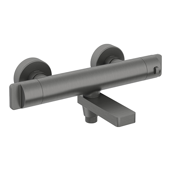 Deante Titanium Смеситель термостатический для ванны с поворотным изливом, титан