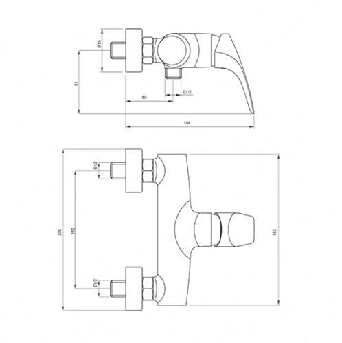 Смеситель для душа Deante Cynia, хром