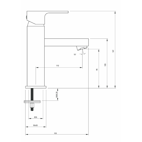 Смеситель для умывальника DEANTE ANEMON, чёрный-хром