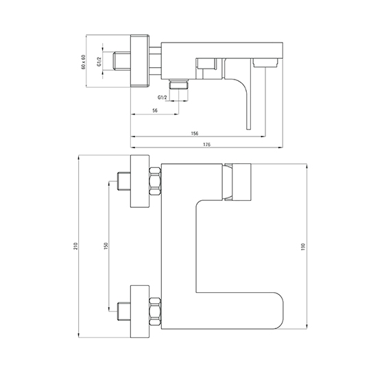 Смеситель для ванны Deante Azalia, хром