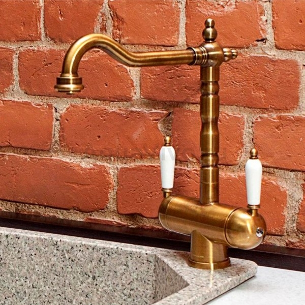 Смеситель OMOIKIRI Amagasaki-AB латунь/античная латунь с подключением фильтр воды