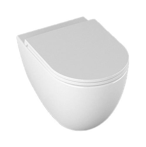 Isvea Infinity Clearim Plus Унитаз подвесной безободковый, белый с крышкой для унитаза Slim (медленно опуск.)