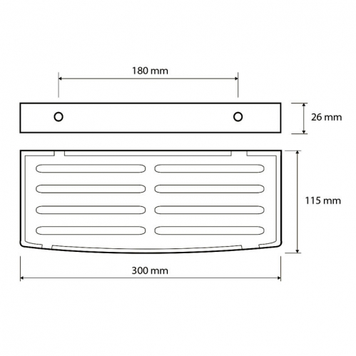 Полка Bemeta черная 30 см