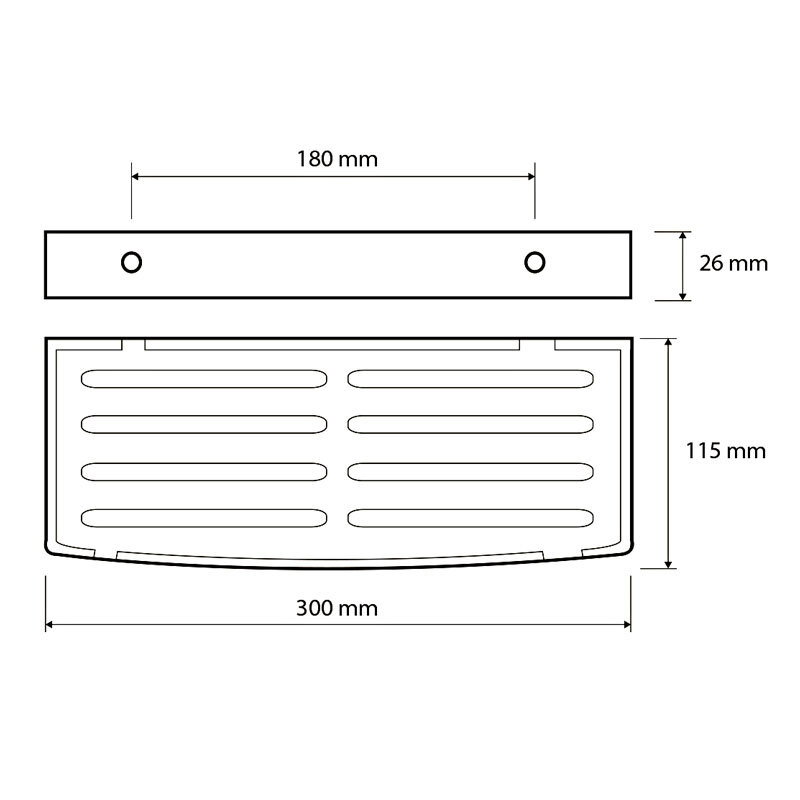 Полка Bemeta черная 30 см