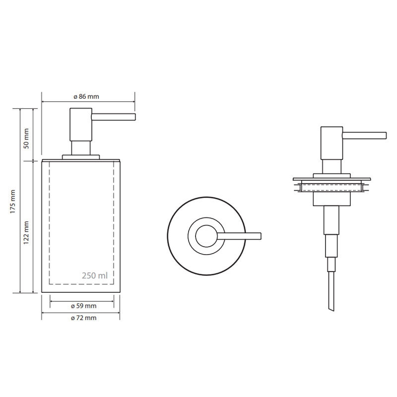 Дозатор Bemeta GAMMA КРУГЛЫЙ, хром/белый