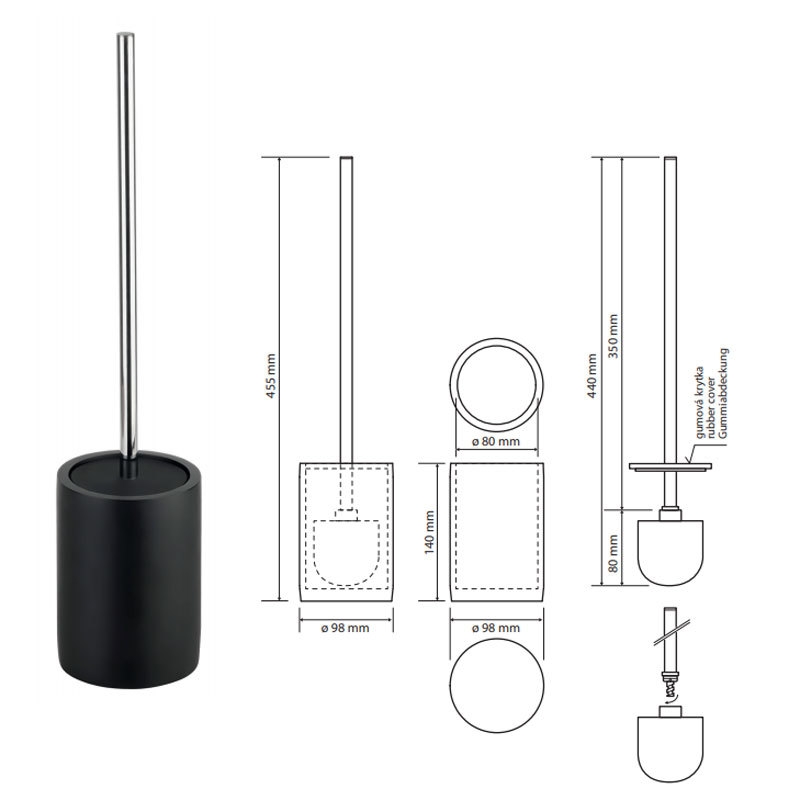 ЁРШИК НАПОЛЬНЫЙ Bemeta GAMMA КРУГЛЫЙ, черный