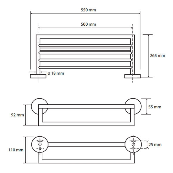 полка для полотенец BEMETA DARK