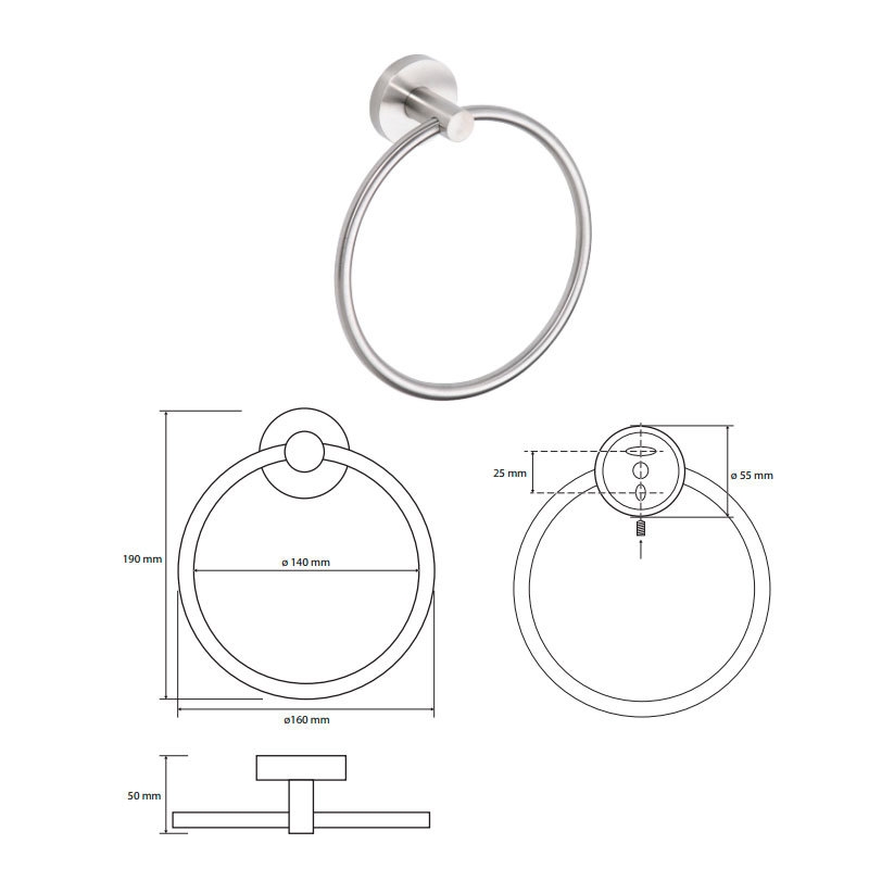 Bemeta кольцо для полотенец NEO, нержавеющая сталь