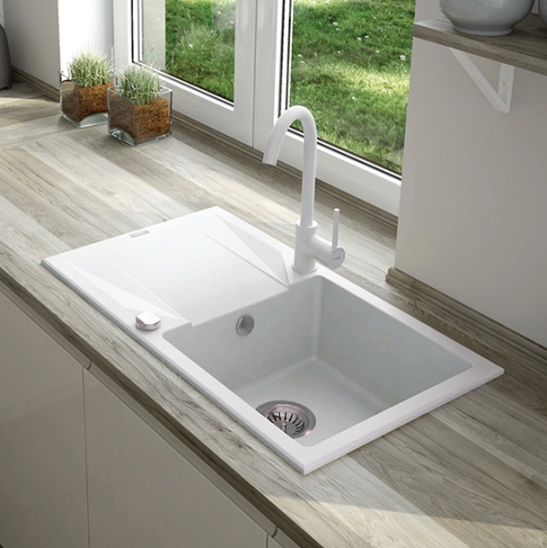 Смеситель для кухни с изливом U Deante Milin, белый