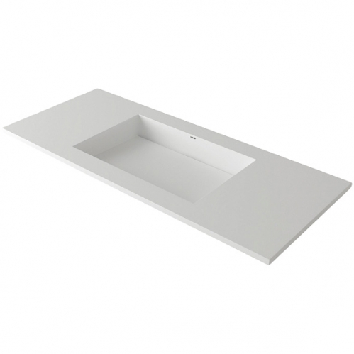 Раковина Holbi Polaris + STL, из Solid Surface, скрытый сливной механизм, белая матовая
