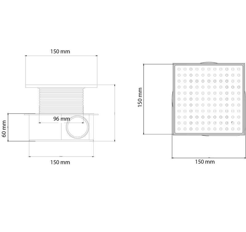 Душевой трап Boheme Smart Design 15*15 золото