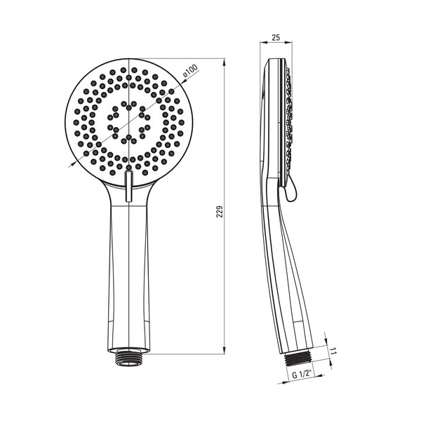 Душевой гарнитур Deante Arnika Titanium с 3-функциональной лейкой, графит