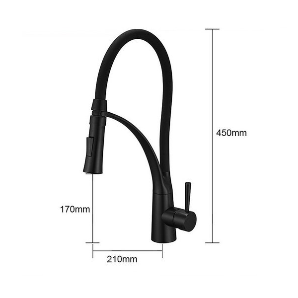 Смеситель для кухни Rea Gaspar Black Matt, черный матовый