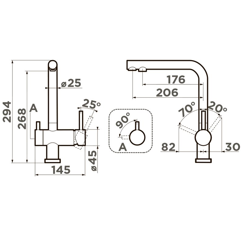 Смеситель для кухни Omoikiri Nagano-BN нержавеющая сталь
