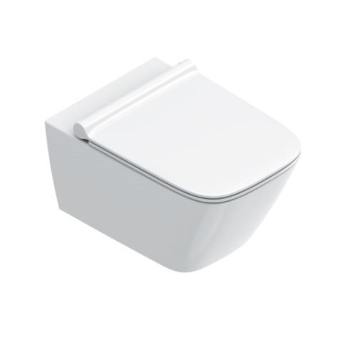 Унитаз подвесной безободковый Green 55x37 c сиденьем в комплекте