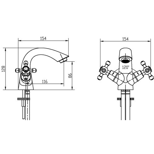 Смеситель для умывальника Boheme Medici Presente  бронза