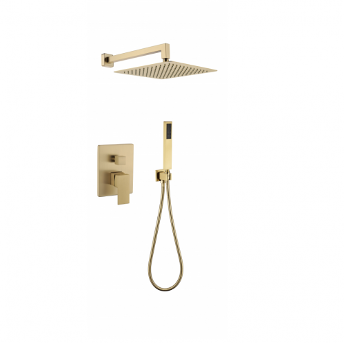 Душевая система скрытого монтажа grocenberg  в цвете матовое золото