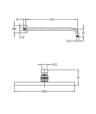 Тропический душ  Omnires с ручкой, золото