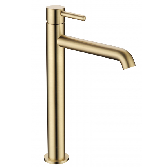Смеситель для раковины Высокий Grocenberg  золото брашированное