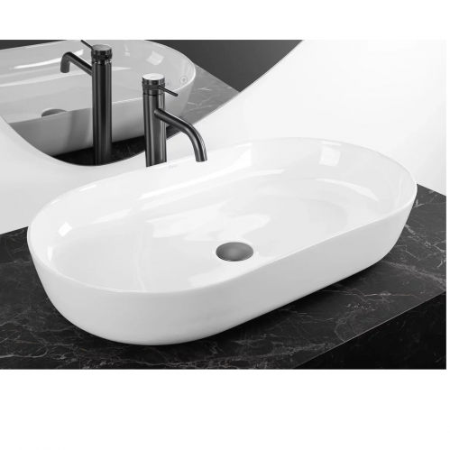 Умывальник Rea Cleo White 70x39 белый глянец