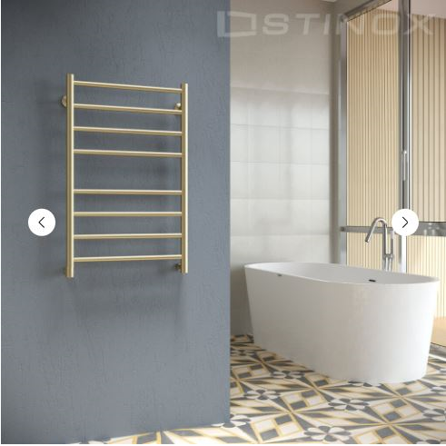 Полотенцесушитель водяной TOSCANA 500x800, сатинированная латунь 