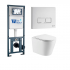 Комплект инсталляции Weltwasser Marberg  с кнопкой и подвесным унитазом Merzbach 