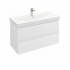 Тумба подвесной Laparet Vitrum 90 с умывальником Cerastyle Elite 90 белый матовый