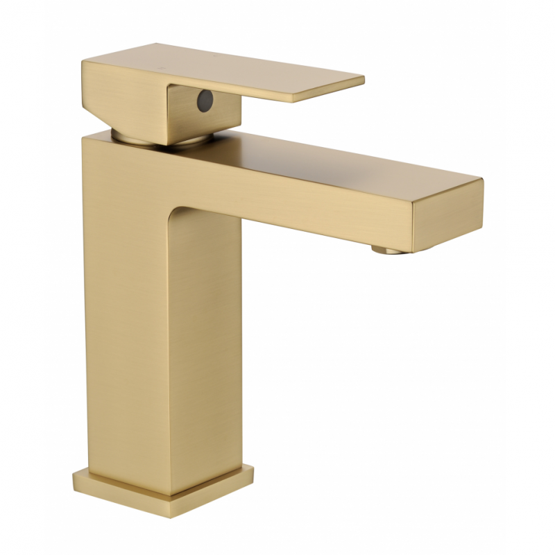 Смеситель для раковины стандартный Grocenberg в цвете матовое золото