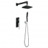 Смеситель встроенный Boheme Venturo + верхний душ + ручной душ, чёрный/хром