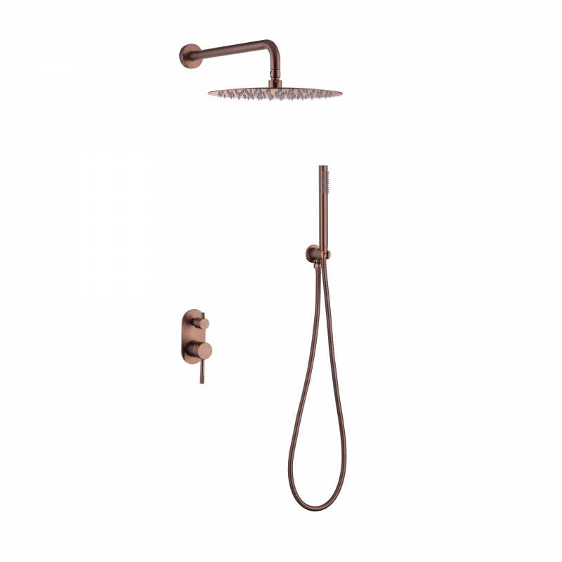 Душевая система скрытого монтажа Bohema Uno. ,брашированная  медь