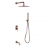 Душевая система скрытого монтажа Boheme Uno с изливом, брашированная медь