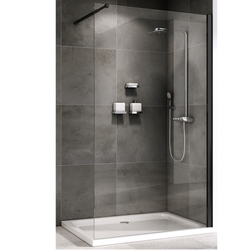 Душевая перегородка ABBER Immer Offen 120 см,черный профиль