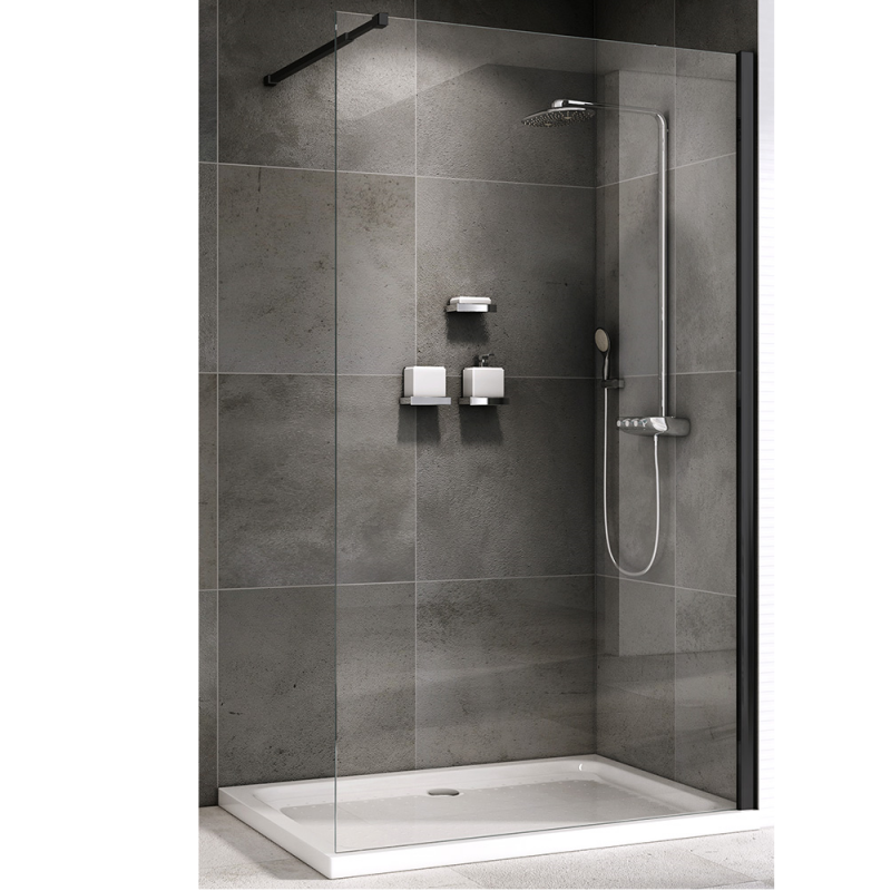 Душевая перегородка ABBER Immer Offen 120 см,черный профиль