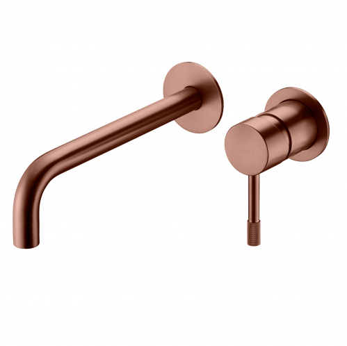 Смеситель для умывальника из стены, Uno брашированная бронза