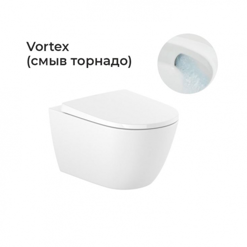 Унитаз подвесной Roca Ona Rimless Vortex, с крышкой soft-close 53*36