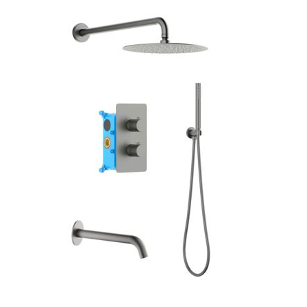 Душевая система с термостатом Aquatek Европа графит