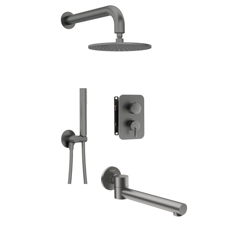 Душевая система скрытого монтажа c поворотным изливом Deante Silia графит